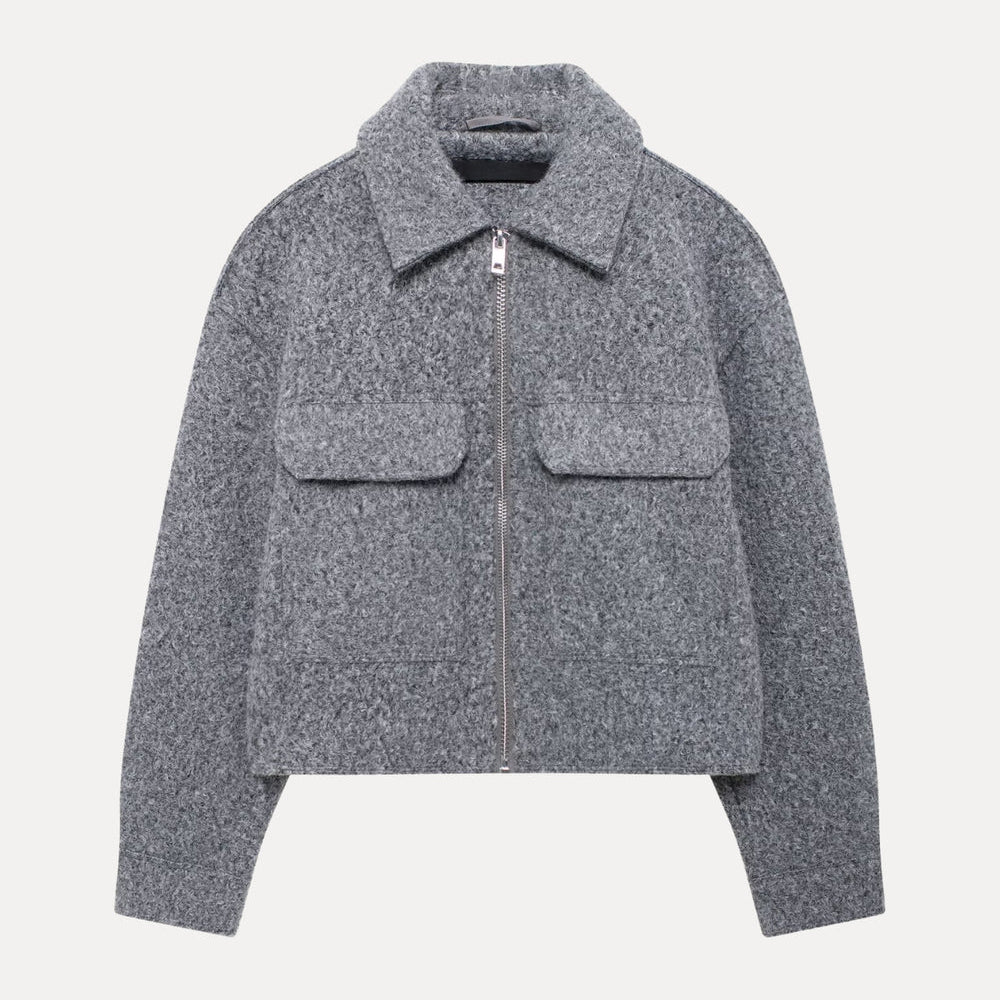 Cropped Woll Jacke