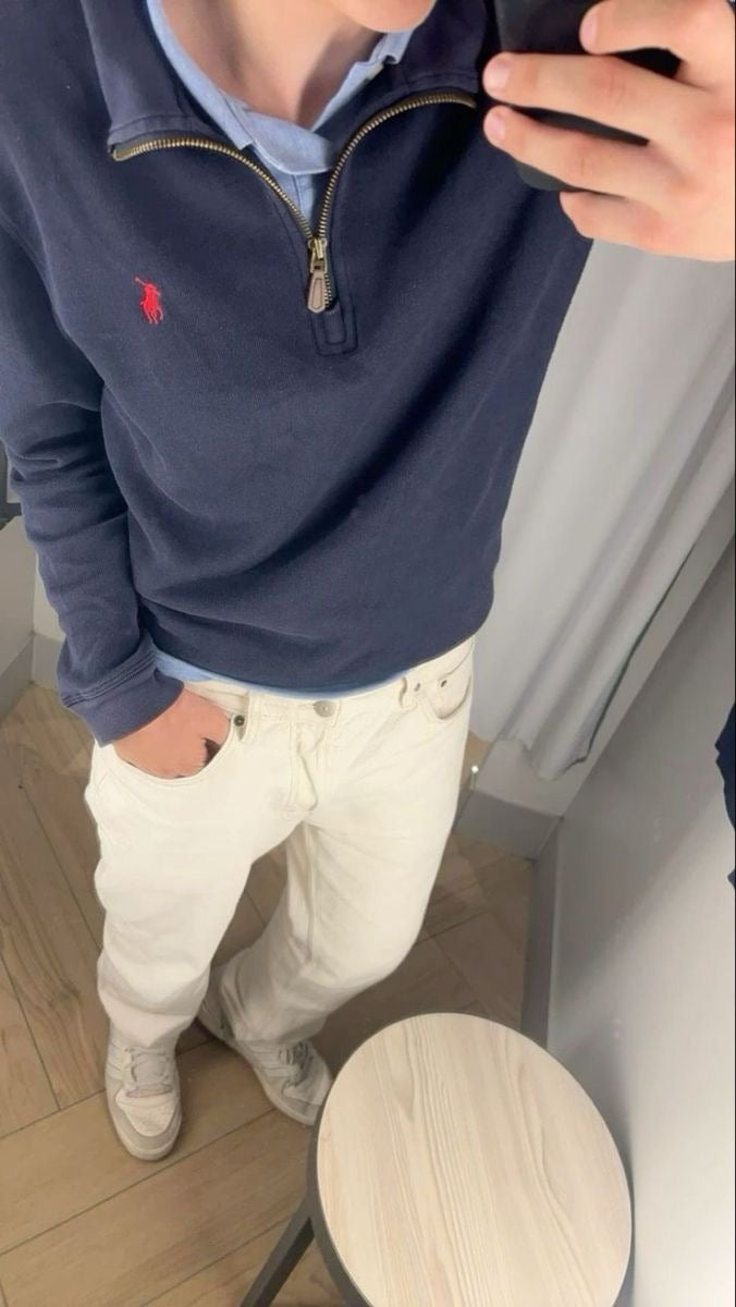 „RL“ HALF ZIP SWEATER