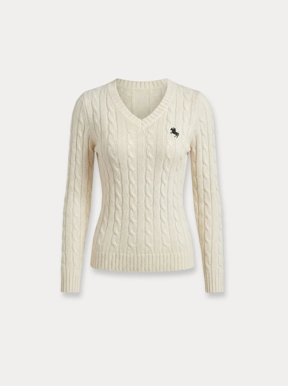 Cable Knit V-Neck Sweater
