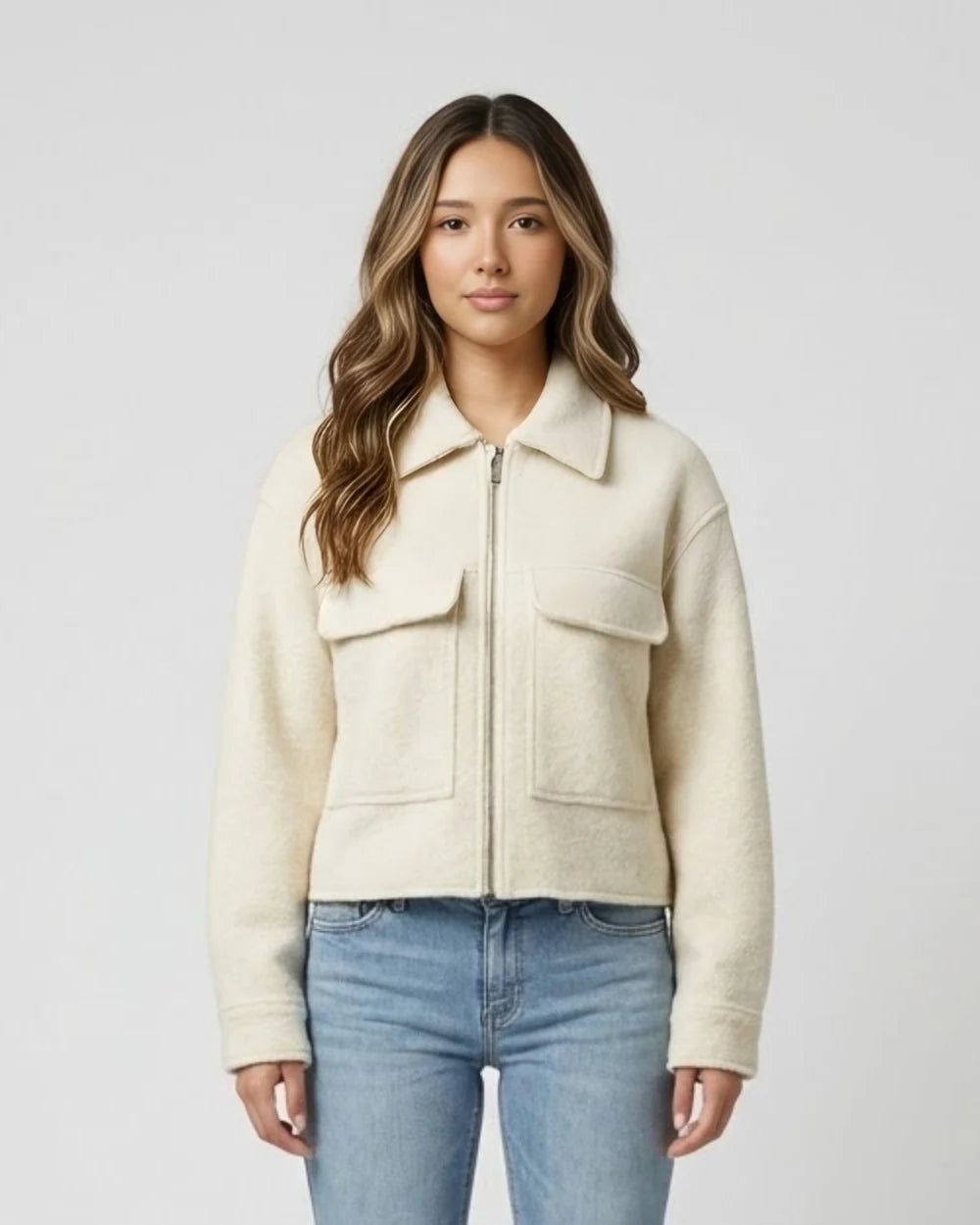 Cropped Woll Jacke