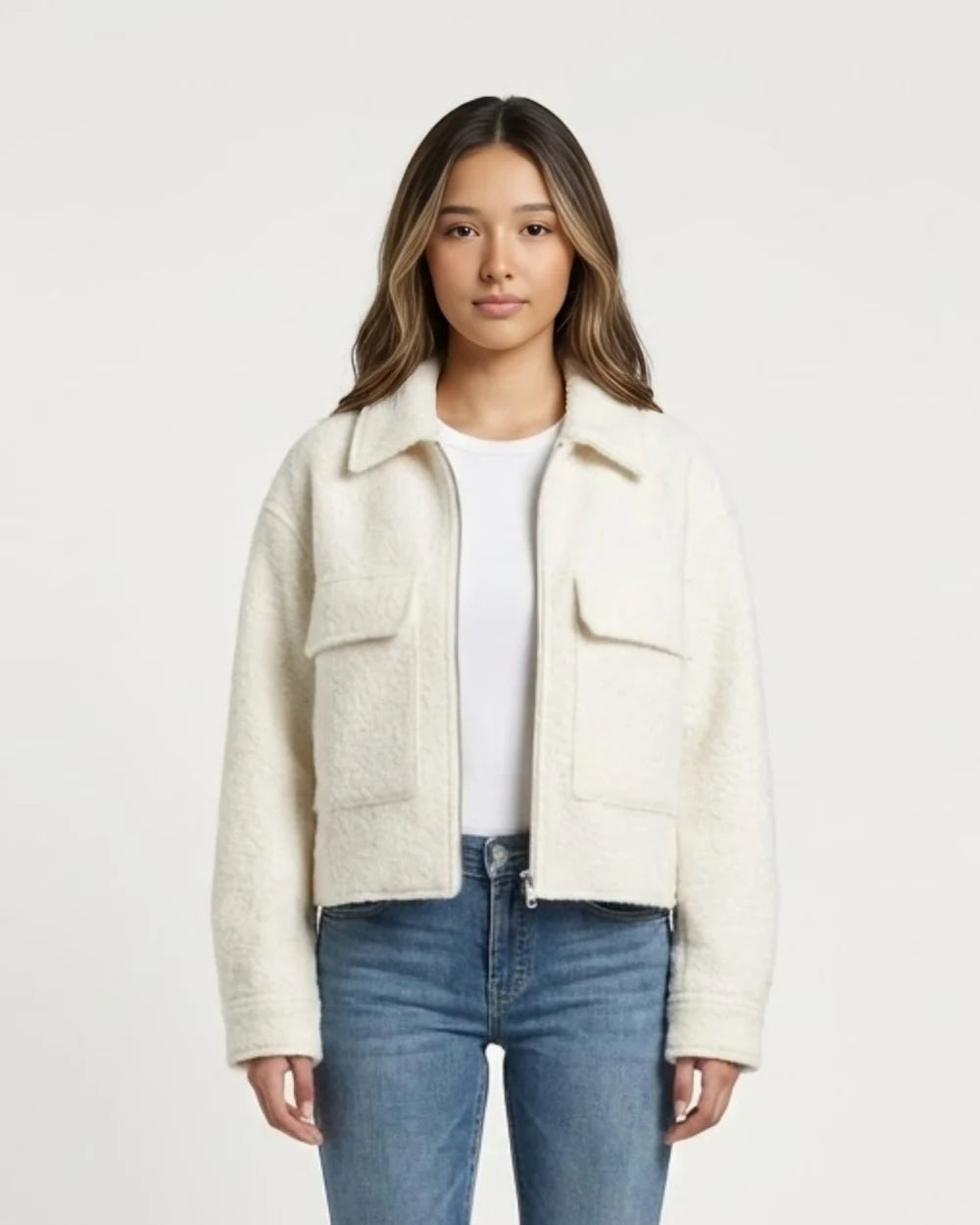 Cropped Woll Jacke