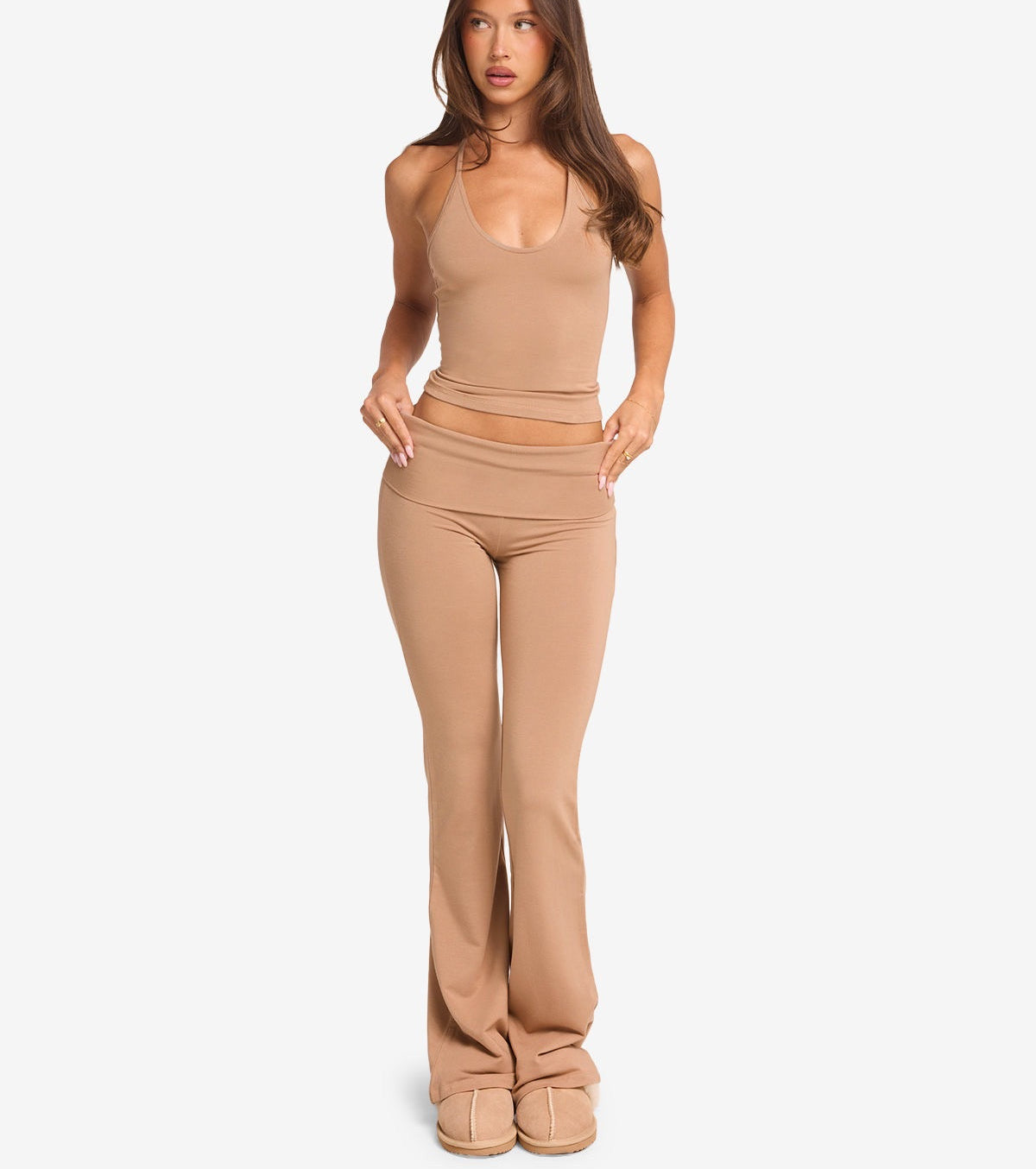 Low-Rise Turn-Up Flared Jogger SET