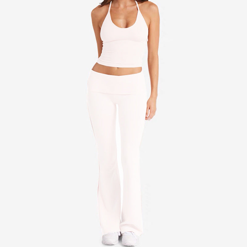 Low-Rise Turn-Up Flared Jogger SET