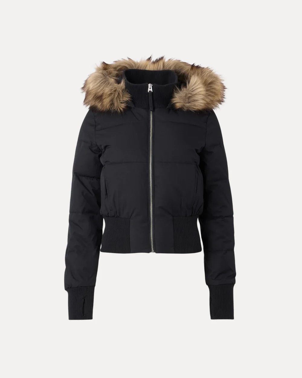 Daunenjacke mit Fellkapuze