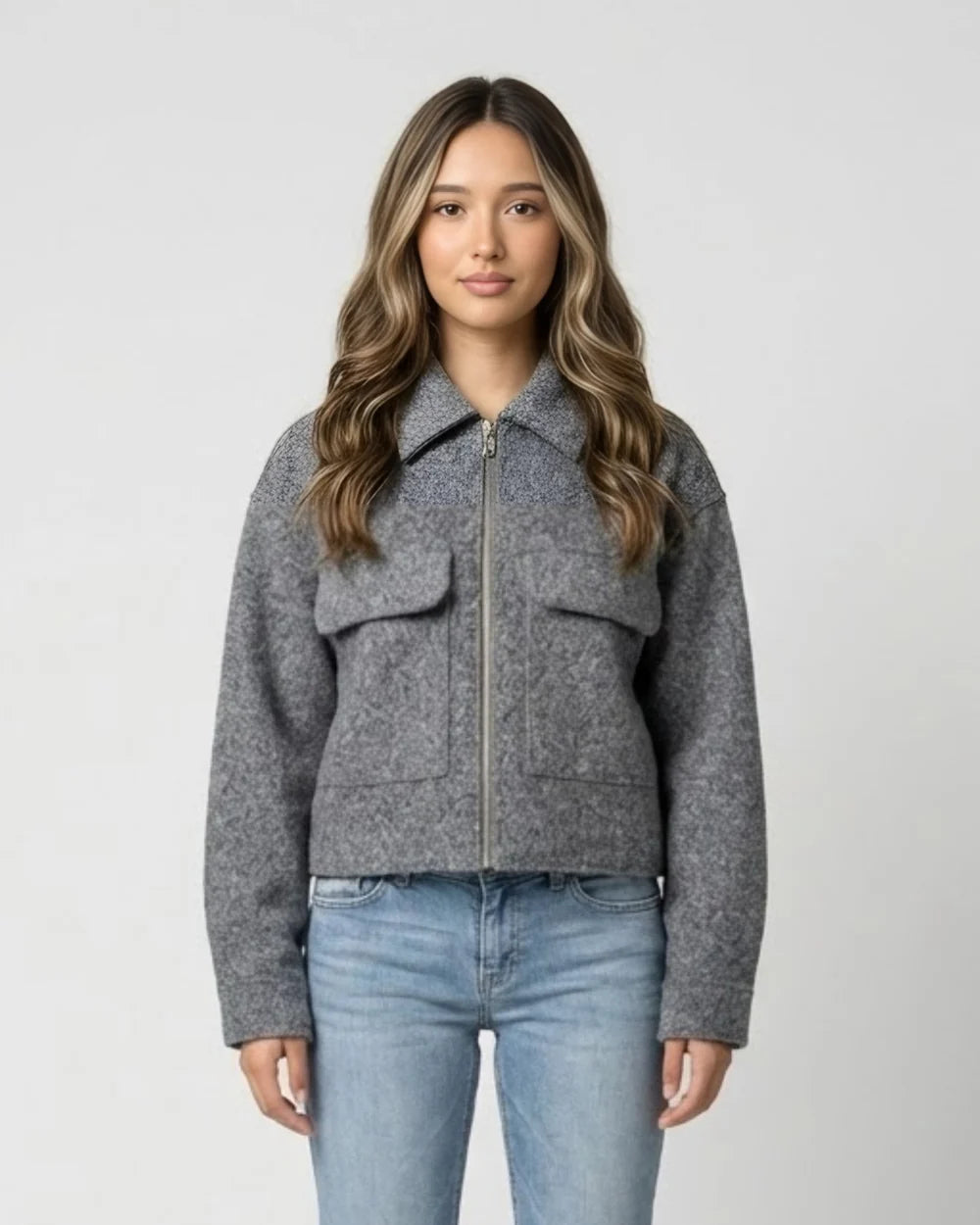 Cropped Woll Jacke