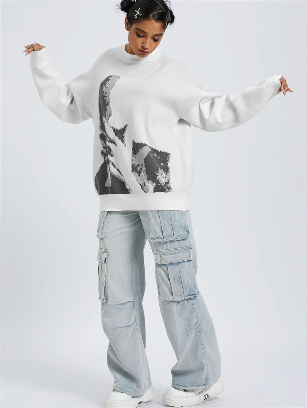 Hidden Face Knit Sweater