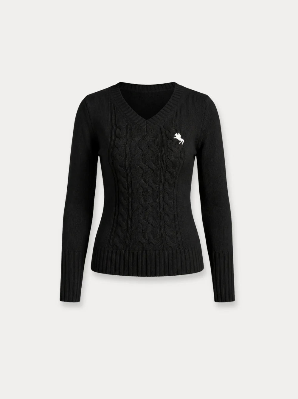 Cable Knit V-Neck Sweater