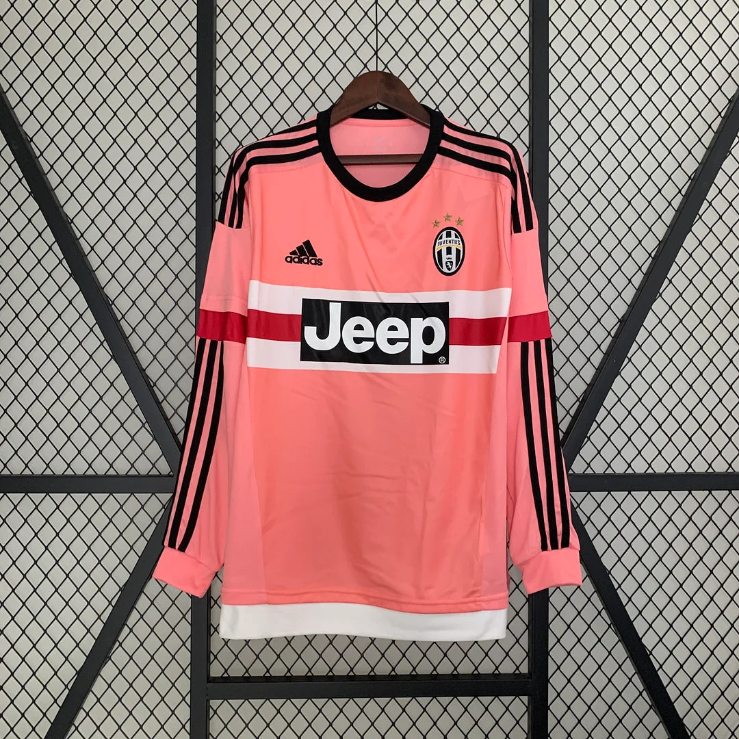 2015-2016 Juventus Retro Auswärtstrikot Langarm