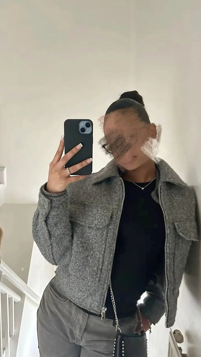 Cropped Woll Jacke
