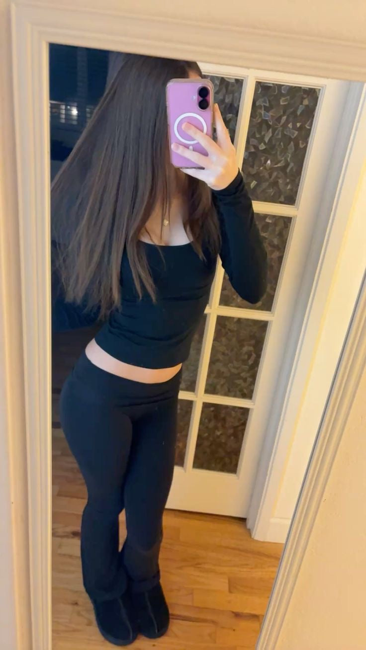 Low-Rise Turn-Up Flared Jeans Jogger