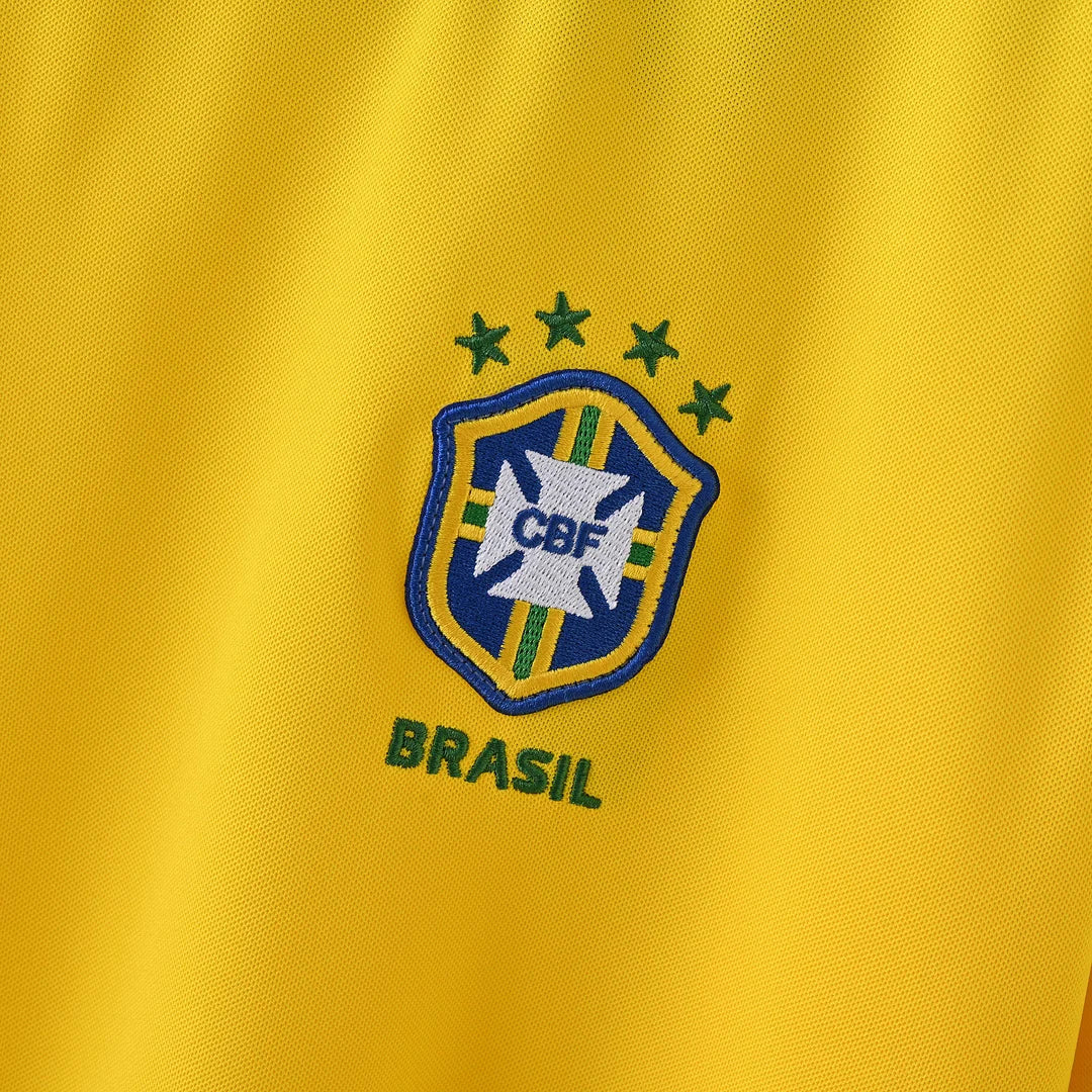 1998 Retro Brasil Heimtrikot Langarm