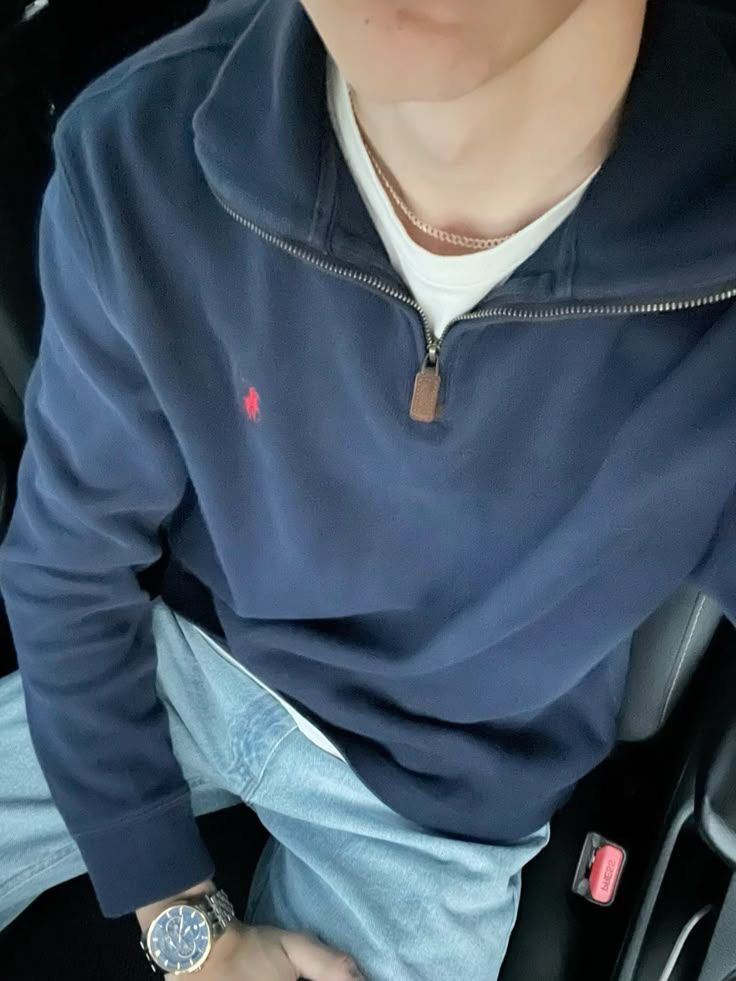 „RL“ HALF ZIP SWEATER