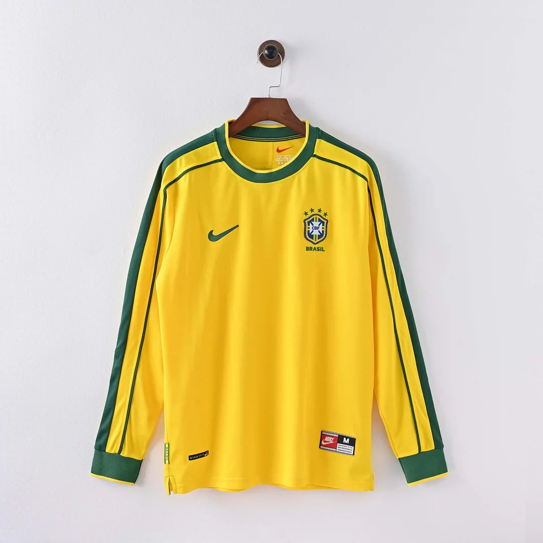 1998 Retro Brasil Heimtrikot Langarm
