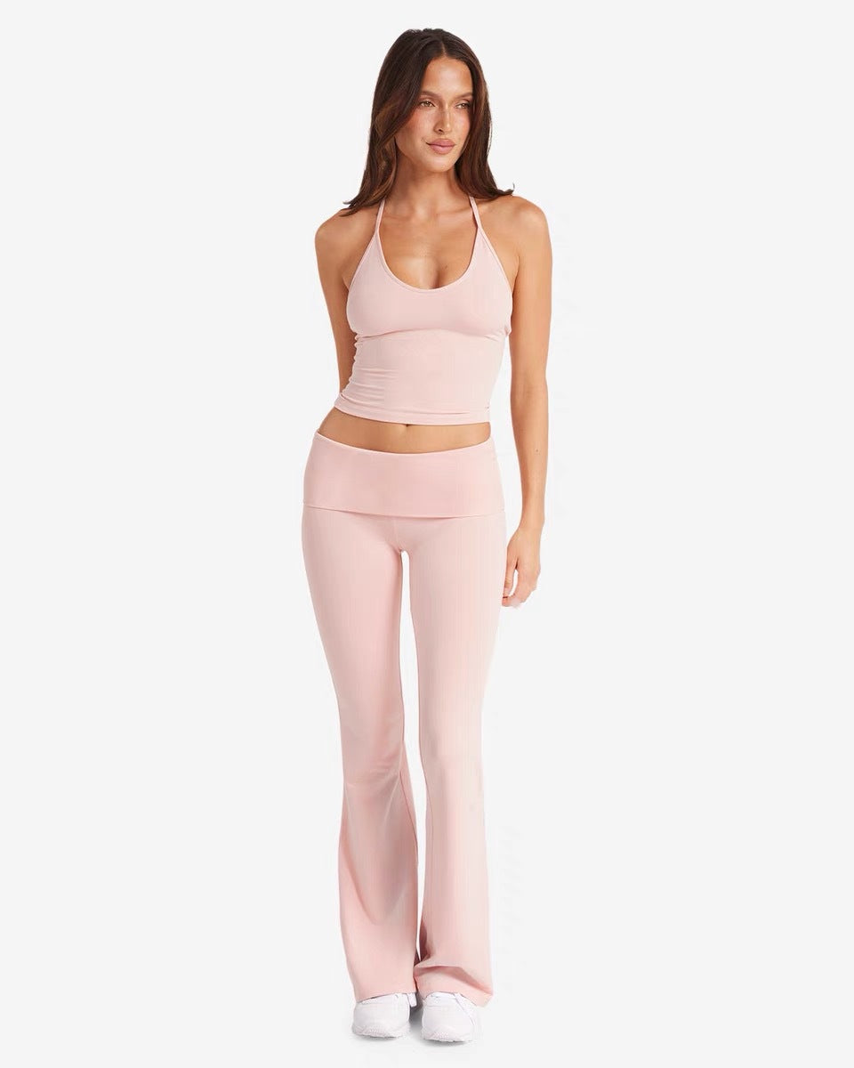 Low-Rise Turn-Up Flared Jogger SET