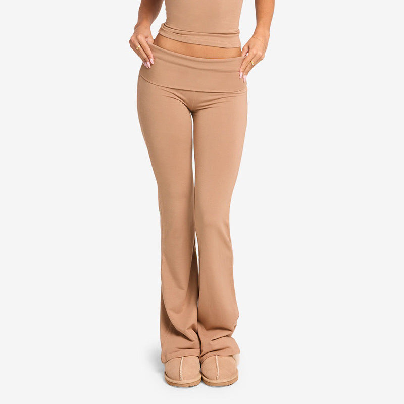 Low-Rise Turn-Up Flared Jeans Jogger